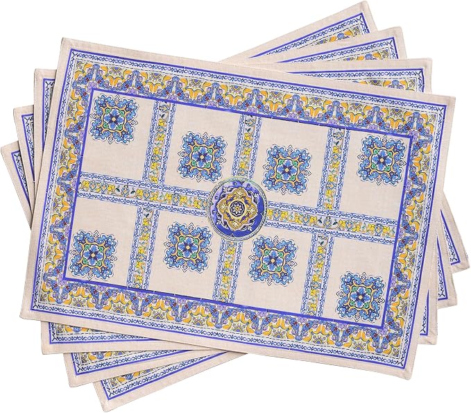Maison d' Hermine Placemats Set of 4 Reusable 100% Combed Cotton | Cloth Place by MaisondHermine