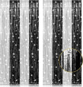 PIGETALE, 2 Pack 3.2 x 8.2 ft Black and Silver Foil Fringe Curtains Party by welcomePIGETALE