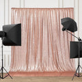 PartyDelight Rose Gold Sequin Backdrop 6x6ft Sparkly Photo Curtain | 4 Inch Rod by PartyDelight