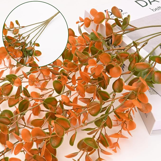 4Pcs Fake Hanging Plants, Eucalyptus Leaves Fake Vines Fall Decor | UV - Image 3