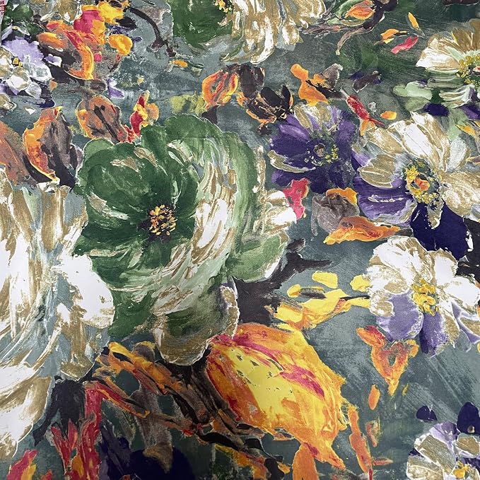 SUOUO Floral Curtains for Bedroom Pattern Dark Green Vintage Painting Flower 84 - Image 4