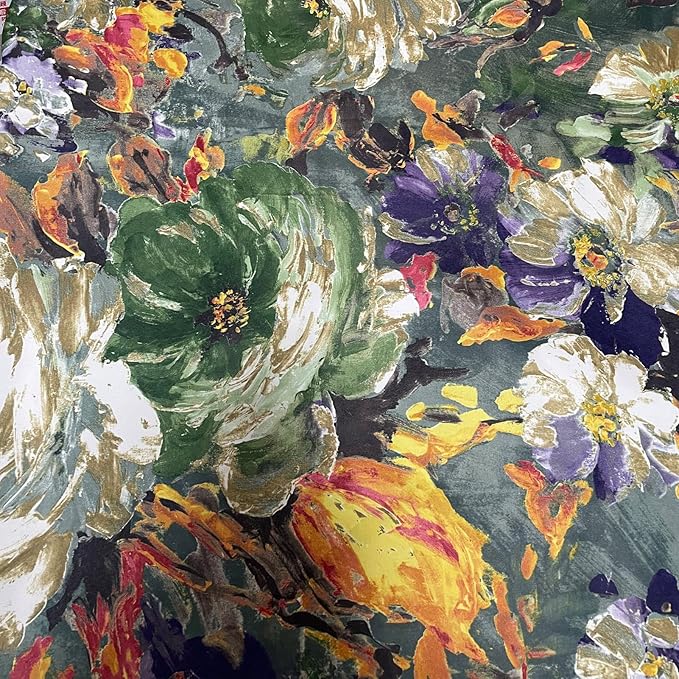 SUOUO Dark Green Vintage Floral Blackout Curtains - Image 5