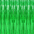 5 Pack 3.3 x 9.9 ft Green Fringe Backdrop Streamers Party Decorations | Foil by Crosize