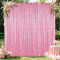 Hahuho Pink Sequin Backdrop Curtain, Banquet Decoration（1 Panels, 4FT x 8FT by Hahuho