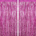 2 Pack Fringe Curtains Foil Shiny Fringe Backdrop Tinsel Door Streamers Foil by TOTAFAM