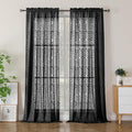Simplebrand Semi Sheer Black Curtains 90 Inches Long 2 Panels, Light Filtering by Simplebrand