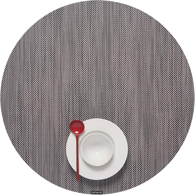 Chilewich Mini Basketweave Placemats, Round Woven Placemats Set of 4 | Reusable by Chilewich