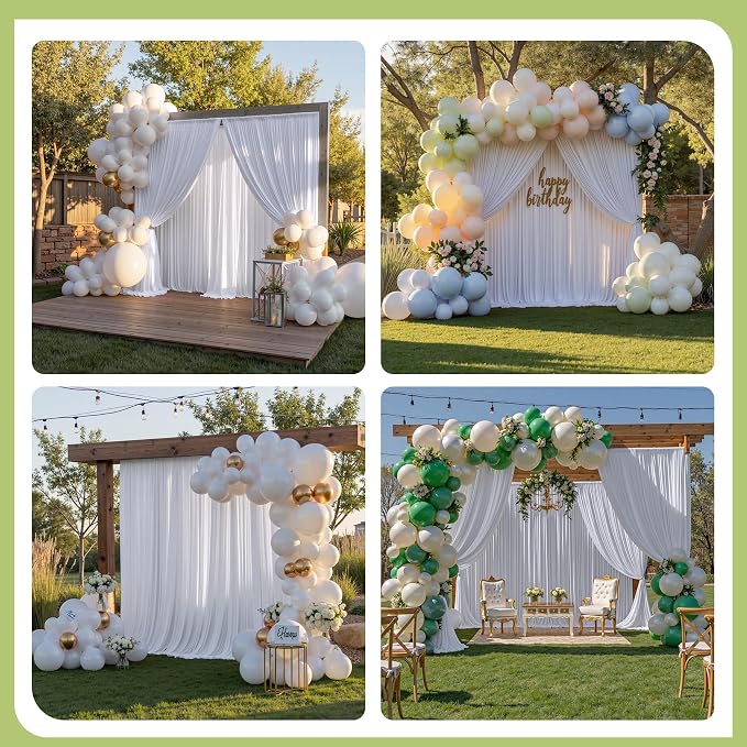 40ft×12ft White Backdrop Curtain - Image 2