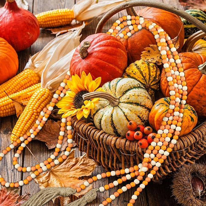 CVHOMEDECO. 16 Feet Wood Beads Garland - Image 3