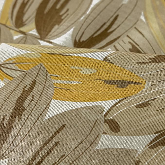 SUOUO Blackout Curtains for Bedroom Patterned Vintage Brown Leaf Room Darkening - Image 9