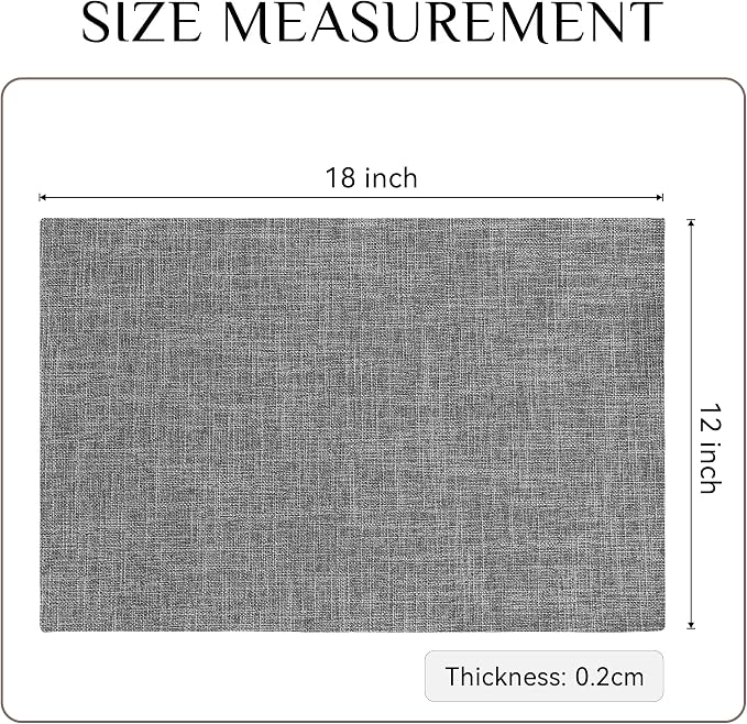 Softalker Faux Linen Placemats Set of 6-12 x 18 Inch, Heat Resistant Double - Image 6