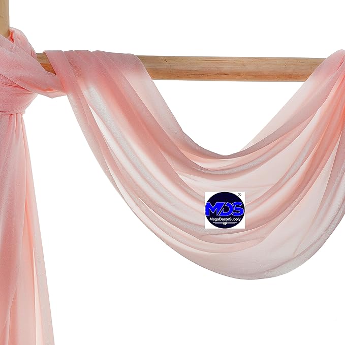 MDS Halloween Chiffon Draping Fabric - 1 Panel, 30" Wide x 20ft Long - Sheer Spooky Arbor & Canopy Drapery for Haunted House Backdrops, Party Ceilings, DIY Costumes & Themed Events - Dusty Rose