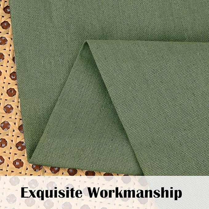 Farmhosue Kitchen Curtains 36 Inch Length, Rustic Cotton Linen Tier Curtains - Image 7