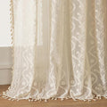 WAZZIO Boho Lace Curtains 2 Panels 80 Inches -Cute Vintage Victorian Sheer by WAZZIO