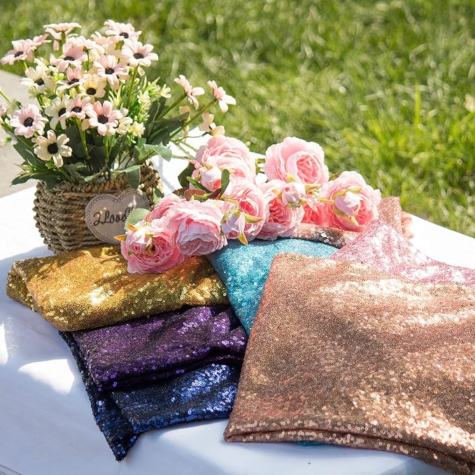 JYFLZQ Champagne Sequin Backdrop Curtains 2ft x 8ft 2 Panel Glitter Photo Booth - Image 8