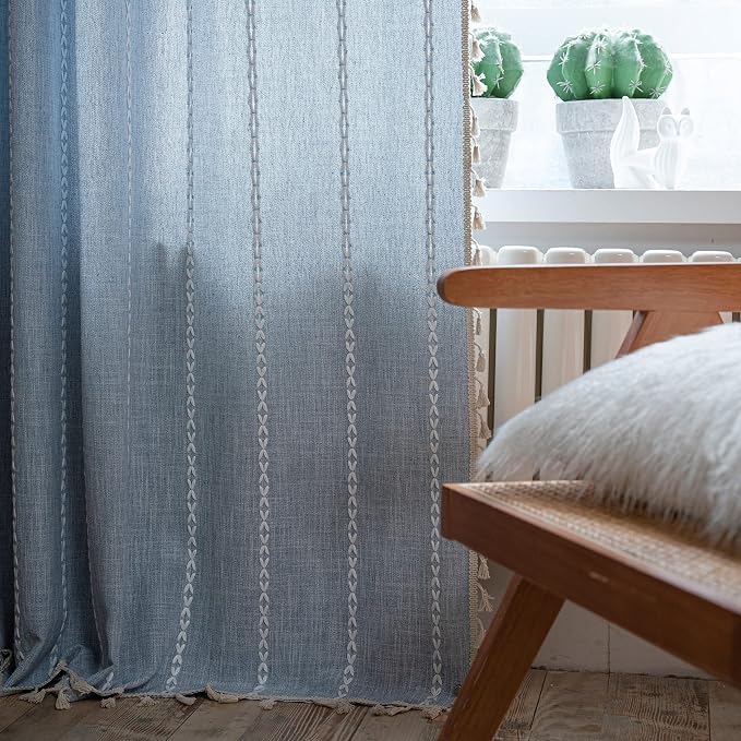 Sutuo Home Boho Curtain for Bedroom 96 Inches Long, Light Filtering Farmhouse - Image 5