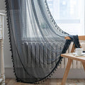 Sutuo Home Black Boho Curtain 84 Inches Length, Sheer Crochet Lace Handmade by SutuoHome