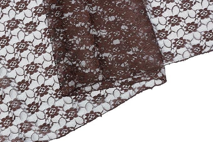 MDS Pack of 25 Wedding 12 x 108 inches Lace Table Runner for Wedding, Decorations for Birthday Parties, Banquets, Graduations, Engagements, and Runners fit Rectangle, Round Table- Coffee