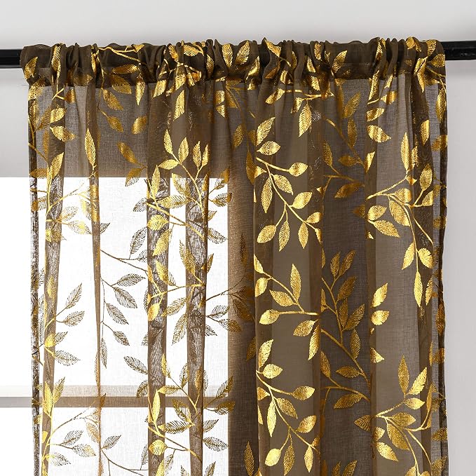 Sutuo Home Taupe Sheer Curtains 72 Inch Length 2 Panels Set, Privacy Voile - Image 3