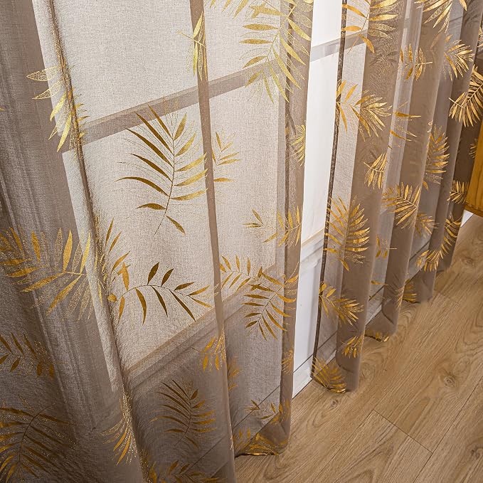 Sutuo Home Taupe Sheer Curtains 96 Inches Long 2 Panels Set, Window Treatment - Image 6