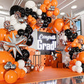 ALL-IN-1 Orange Black White Balloons Arch Kit by SherylDecor