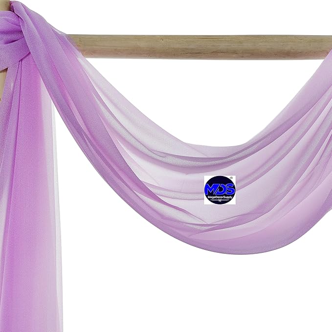 MDS Halloween Chiffon Draping Fabric - 2 Panel, 30" Wide x 40ft Long - Sheer Spooky Arbor & Canopy Drapery for Haunted House Backdrops, Party Ceilings, DIY Costumes & Themed Events - Orchid