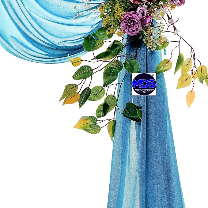 MDS Halloween Chiffon Draping Fabric - 1 Panel, 30" Wide x 20ft Long - Sheer Spooky Arbor & Canopy Drapery for Haunted House Backdrops, Party Ceilings, DIY Costumes & Themed Events - Dark Teal
