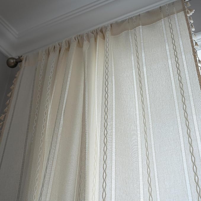 Sutuo Home Boho Curtains for Bedroom Living Room 84 Inches Long, Semi-Blackout - Image 3