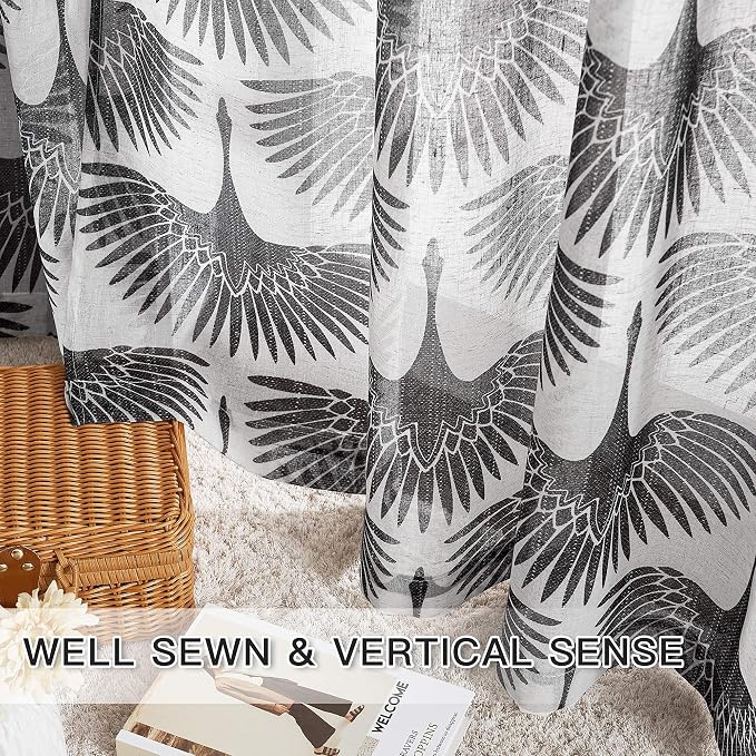 KGORGE Sheer Curtains Geometric Pattern - Image 6