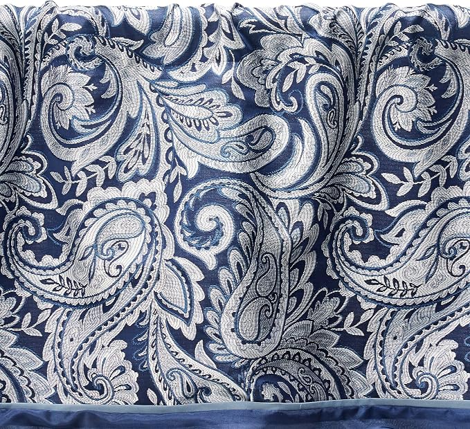 Madison Park Aubrey Faux Silk Paisley Jacquard, Rod Pocket Curtain - Image 3