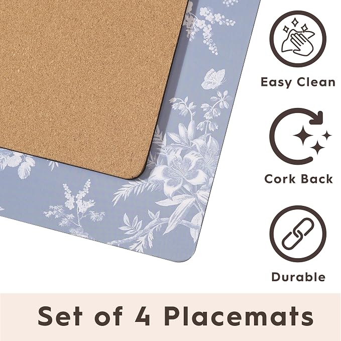 Laura Ashley Cork Placemats, 16 x 12-inch, Walled Garden | Ideal - Image 3