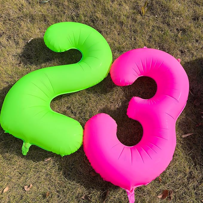 Green Birthday Number 4 Balloon 40 inch Fluorescent Green Number 4 | Helium - Image 5