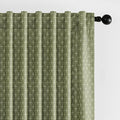 MIULEE Patterned Farmhouse Linen Curtains, Back Tab, Sage Green | Linen Curtains by MIULEE