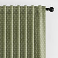 MIULEE Patterned Farmhouse Linen Curtains, Back Tab, Sage Green | Linen Curtains by MIULEE