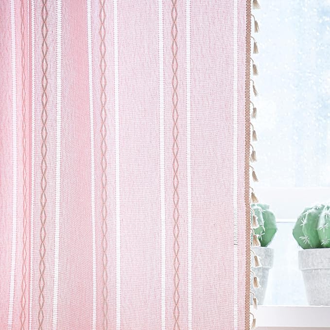 Sutuo Home Boho Curtain for Bedroom Living Room Nursery Kitchen, Light - Image 7