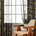 Sutuo Home Black Sheer Curtains 84 Inches Long 2 Panels Set, Luxury Gold Foil by SutuoHome