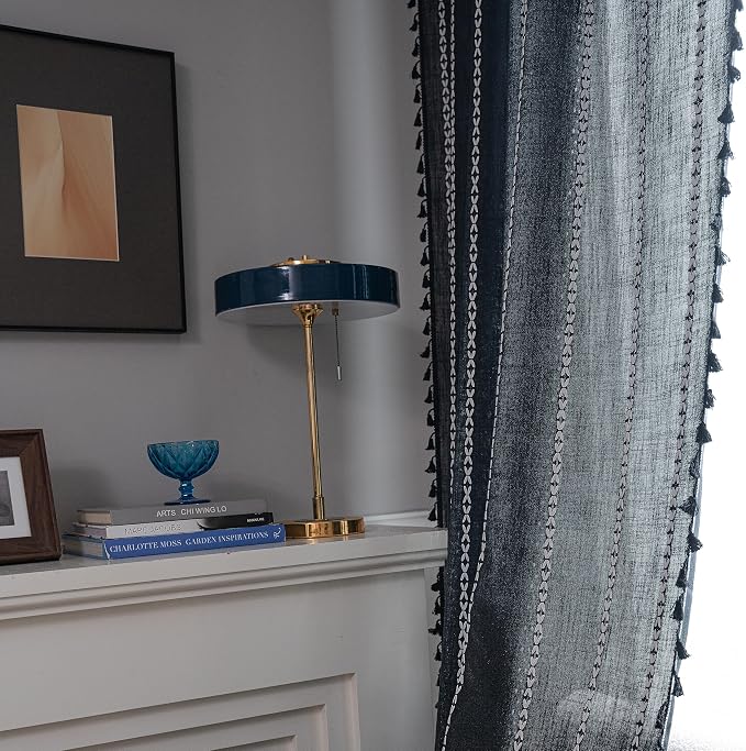 Sutuo Home Boho Curtains for Bedroom Living Room Kitchen, Semi Blackout Linen - Image 7