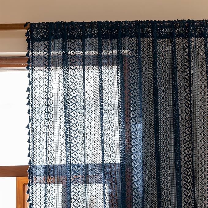 Sutuo Home Sheer Boho Curtains for Dining Room Bedroom, Window Lace Curtains - Image 5