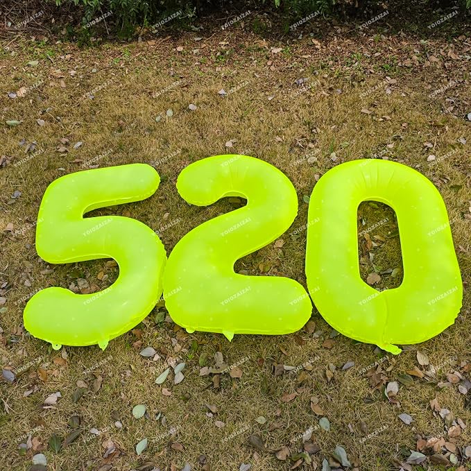 40 IN Fluorescent Yellow Number 2 Balloon Neon Yellow 2 Foil Balloon | - Image 5