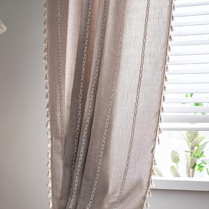 Sutuo Home Boho Curtain for Bedroom 84 Inch Length, Light Filtering Farmhouse - Image 4
