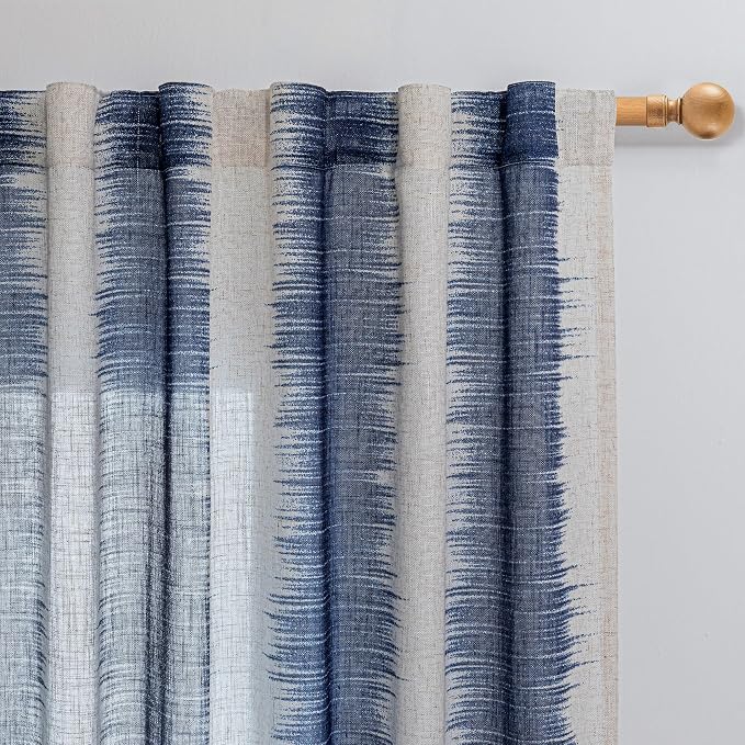 MYSKY HOME Navy Blue Curtains 95 Inch Length 2 Panels Set, Soft Touch Semi - Image 8