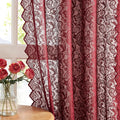Bujasso Burgundy Lace Sheer Curtains by Bujasso