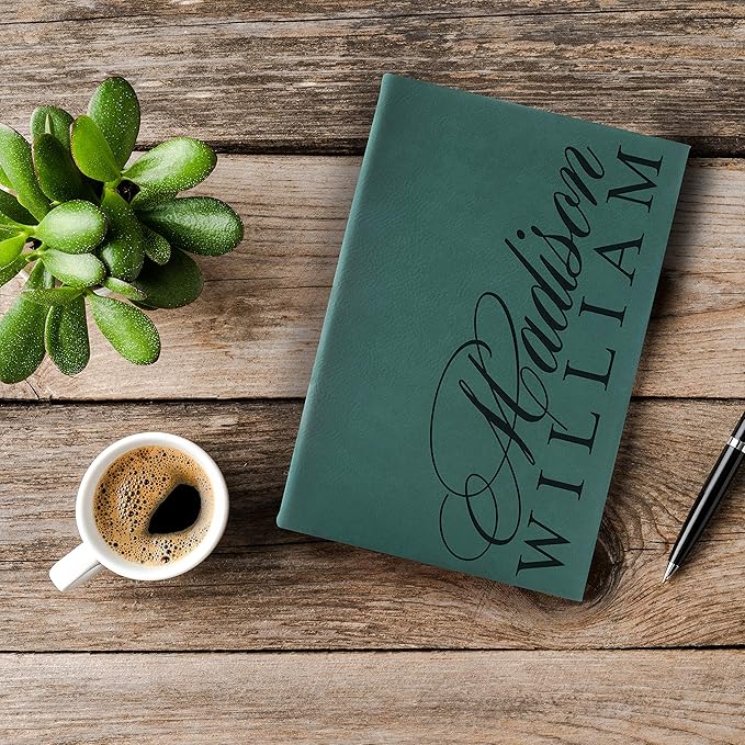 Personalized Leather Journal | Soft Pink, 12 Design | w Text Notebook for Women, Men - Customized Journals to Write In for Women, Diary for Girls - Birthday, Best Friend, Mom, Dad, Office Gift