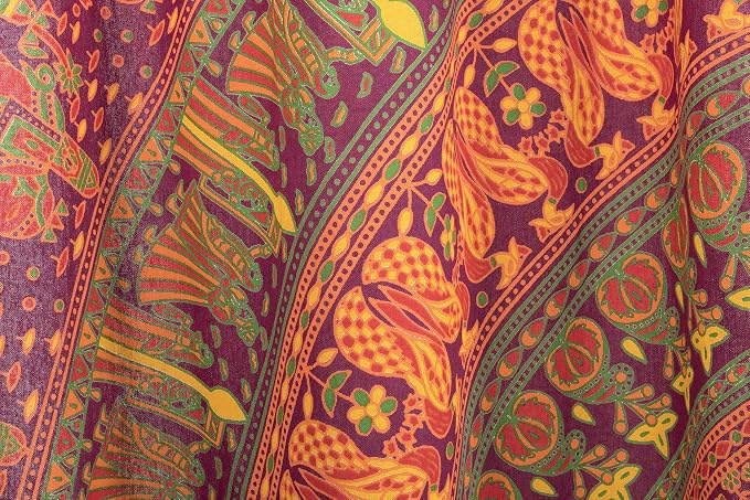 Popular Handicrafts Maroon Hippie Mandala Curtains 100 Inch Length - Image 5
