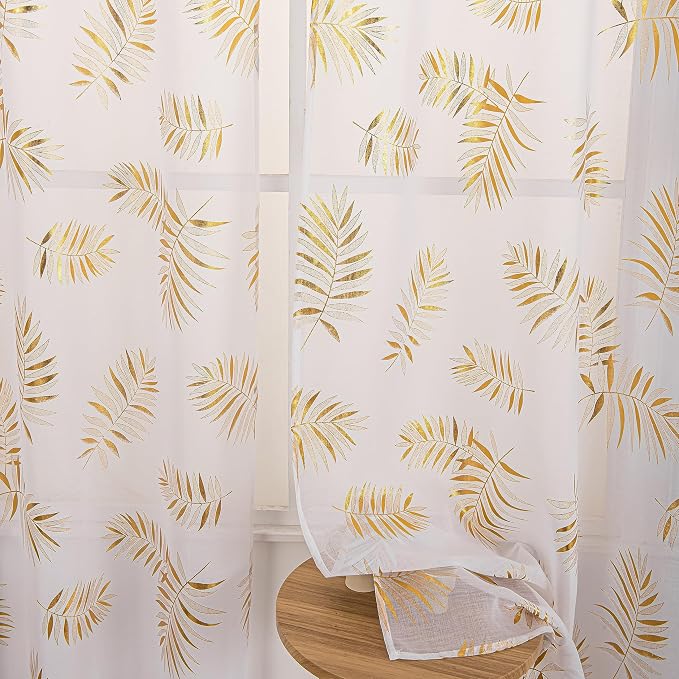 Sutuo Home White Sheer Curtains 84 Inches Long 2 Panels Set, Privacy Voile by SutuoHome