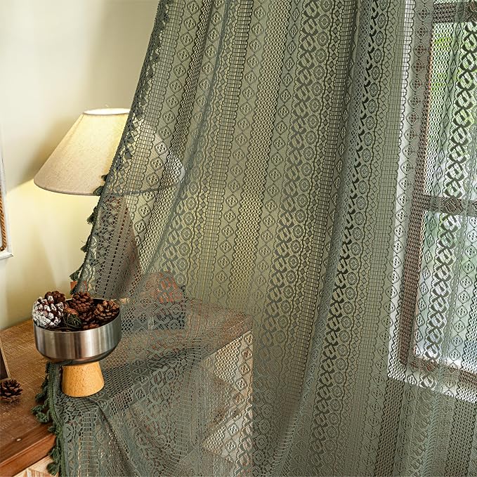 Sutuo Home Olive Green Boho Curtains 96 inches Long - Image 7