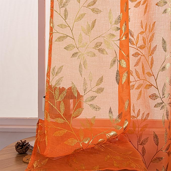 Sutuo Home Orange Sheer Curtains by SutuoHome