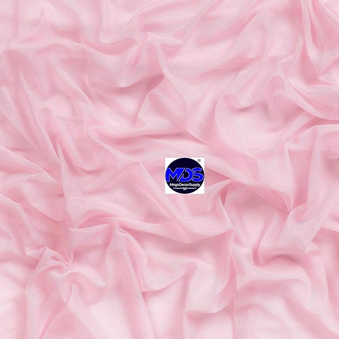 MDS Halloween Chiffon Draping Fabric - 1 Panel, 30" Wide x 20ft Long - Sheer Spooky Arbor & Canopy Drapery for Haunted House Backdrops, Party Ceilings, DIY Costumes & Themed Events - Blush Pink