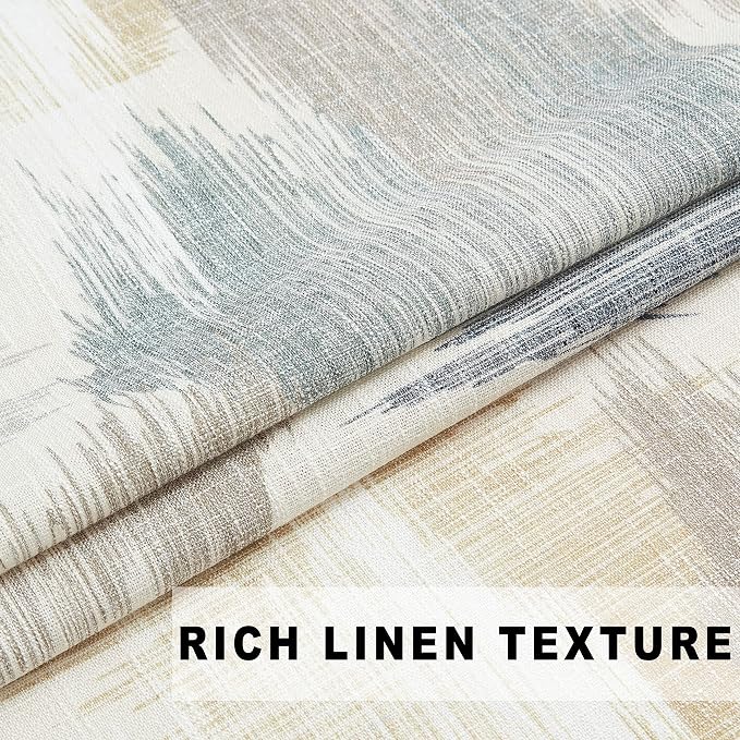 Kayne Studio Blue Brown Boho Geo Rod Pocket Semi Sheer Curtains 63 Inches | - Image 4