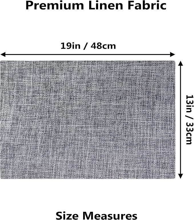Demetex Grey Textured Linen Placemats Set of 8 Classic Place Mats Heat - Image 2